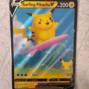 Surfing Pikachu V 008/025 25th Anniversary Celebration Pokémon TCG